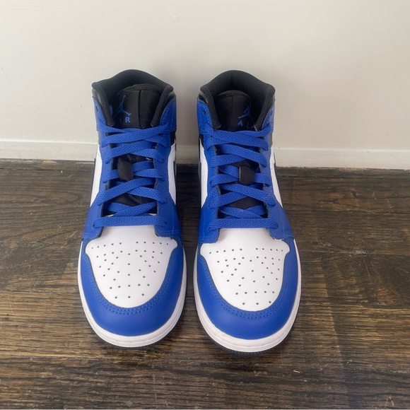 New Nike Air Jordan 1 Mid GS Blue White Black | Size 5Y - Picture 6 of 6